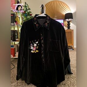 Vintage Disney Catalog Black Velvet Button-Up